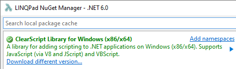LINQPad 7 NuGet Manager (x86/x64)